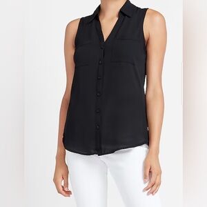 Express Black Slim Fit Sleeveless Portofino Shirt size L